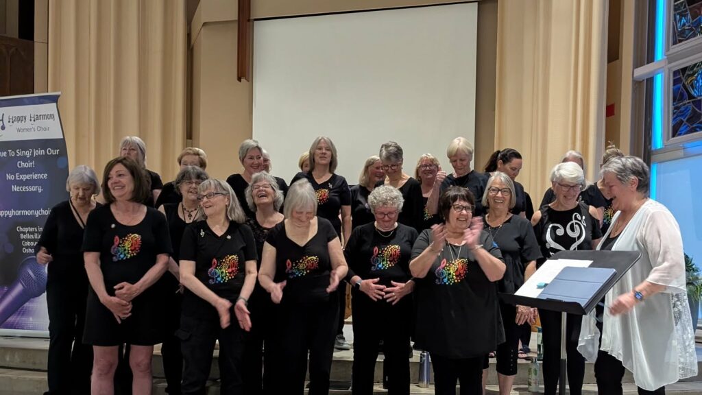 Oshawa Happy Harmony Choir performing at Faith United Church, Courtice